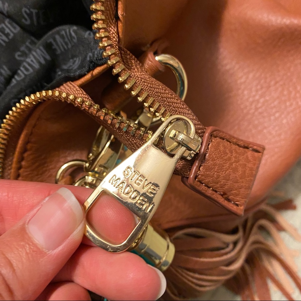 Steve Madden Cognac Tassel Hobo/Satchel Bag - Picture 9 of 11